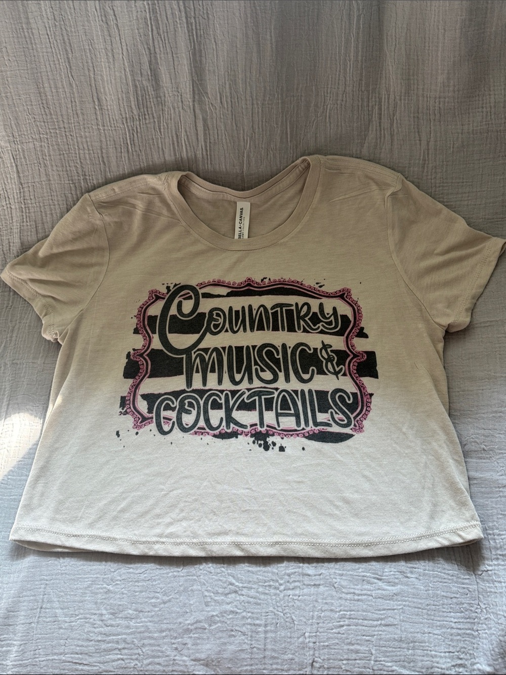 A-COLD-WALL* Cream Graphic 'Country Music & Cocktails' Short Sleeve Tee